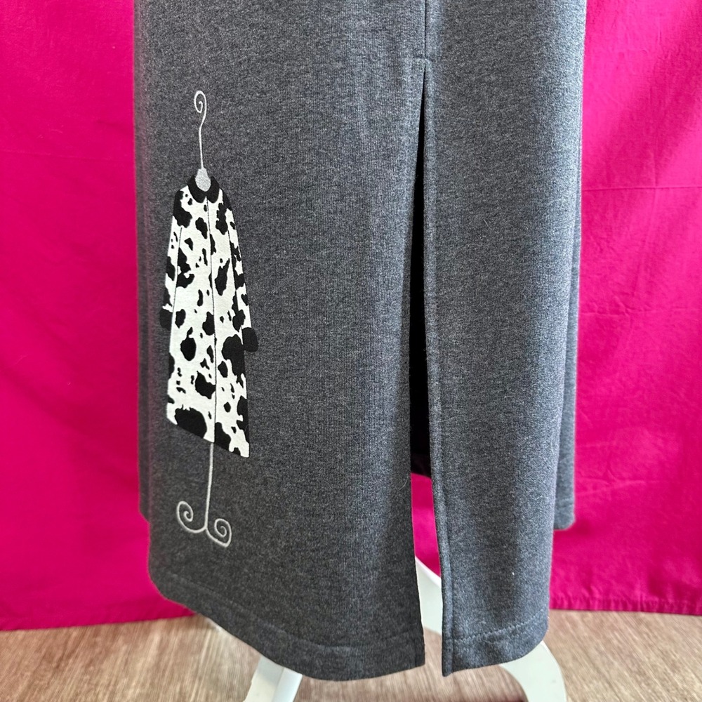 2 Piece Set Graphic Maxi Long Dress Cardigan Gray Fashion Artsy Novelty S Cite - Picture 7 of 17
